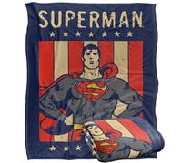 LOGOVISION Superman DC Retro Liberty Silky Touch Super Soft Throw Blanket 50"x60"
