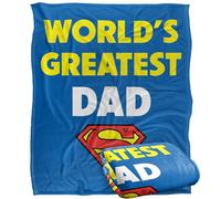 LOGOVISION Superman Father'S Day World'S Greatest Dad Silky Touch Super Soft Throw Blanket 152 X 127 Cm