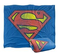 LOGOVISION Superman Logo DC Retro Supes Distressed Silky Touch Super Soft Throw Blanket 50"x60"