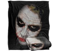 LOGOVISION The Dark Knight Heath Ledger Large Joker Face Silky Touch Super Soft Throw Blanket 152 X 127 Cm