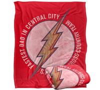 LOGOVISION The Flash Father'S Day Fastest Dad In Central City Silky Touch Super Soft Throw Blanket 152 X 127 Cm