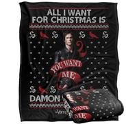 LOGOVISION The Vampire Diaries All I Want For Christmas Is Damon Salvatore Silky Touch Super Soft Throw Blanket 152 X 127 Cm