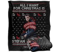 LOGOVISION The Vampire Diaries All I Want For Christmas Is Stefan Salvatore Silky Touch Super Soft Throw Blanket 152 X 127 Cm