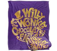 LOGOVISION Willy Wonka And The Chocolate Factory Gold Circle Logo Silky Touch Super Soft Throw Blanket 152 X 127 Cm