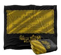 LOGOVISION Willy Wonka And The Chocolate Factory Golden Ticket Silky Touch Super Soft Throw Blanket 152 X 127 Cm