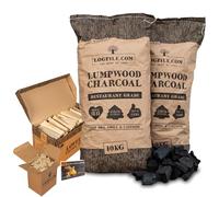 Logpile BBQ Starter Kit, 2x10kg Charcoal, Kindling, Matches & Firelighters