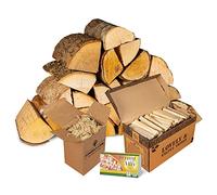 Logpile - Fire Pit 20kg Starter Kit | Kiln Dried logs for Outdoor Fire pits, Wood Burners, Stoves & Fireplace | Kiln Dried Kindling, Natural Firelighters and Matches | Sustainably Sourced Firewood