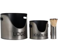 Logs & Kindling Buckets - Matchstick Holder - Silver