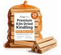 Logs Online Kiln Dried Kindling Wood - 10 Nets (25kg) - Natural Firewood for Log Burner, Pizza Oven, Fireplace, Fire Pit, Chiminea & Wood Burning Stove