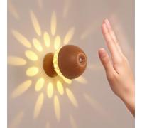 LOGT LED Wood Wall Light Rechargeable Indoor, Touch Control and Sensor Switch Wall Lamp Without Power Cordless Wall Lighting 360° Rotatable Magnetic Night Light Hand Sensor Dimmable Battery Operated