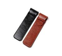 Logyua Pack of 2 Pu Leather Pen Holder, Fountain Soft Ballpoint Pen Pouch, Protective Sleeve Cover for Stylus Touch (Black & Brown)