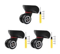 logyues 3Pcs Universal Swivel Wheel Right (Big) Suitcase Wheel (3R) 115W Series W042 Wheel Replacement Black