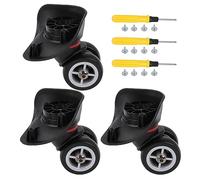 logyues 3Pcs Universal Swivel Wheel Right (Small) Suitcase Wheel (3R) 115W Series W042 Wheel Replacement Black