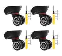 logyues 4Pcs Universal Swivel Wheel Left (Big) Suitcase Wheel (4L) 115W Series W042 Wheel Replacement Black