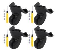 logyues 4Pcs Universal Swivel Wheel Left (Small) Suitcase Wheel (4L) 115W Series W041 Wheel Replacement Black