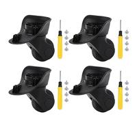 logyues 4Pcs Universal Swivel Wheel Right (Small) Suitcase Wheel (4R) 115W Series W041 Wheel Replacement Black