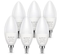 LOHAS E14 LED Light Bulbs, 7W SES E14 Candle Bulb, Small Screw Light Bulbs, Equivalent to 60W Incandescent Bulb, Warm White 3000K, Non-dimmable, 600LM, 180° Beam Angle, 220-240V, Energy Saving, 6 Pack