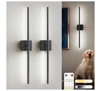 LOHAS-LED Battery Operated Wall Sconces Set of 2, Battery Wall Sconce 10000mAh, Black Rechargeable Sconces 6000K, 28.3 Inch Wireless Wall Lights, Sconce Wall Decor for Bedroom, Living Room