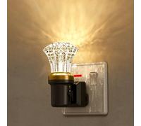 LOHAS-LED Night Light,1 Pack,Diamond Crystal Light with Dusk to Dawn Sensor, Modern Dimmable LED Nightlight 0-100LM, Warm White 3000K, Plug in Light for Bathroom, Hallway, Stair