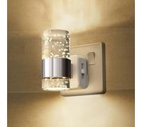 LOHAS-LED Night Light, Acrylic Night Light Plug in Wall, Dusk to Dawn Sensor, Adjustable Brightness 0-100LM, Warm White 3000K, Plug in Nightlight for Bedroom, Hallway, Kitchen, Bathroom, 1 Pack