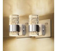 LOHAS-LED Night Light, Acrylic Night Light Plug in Wall, Dusk to Dawn Sensor, Adjustable Brightness 0-100LM, Warm White 3000K, Plug in Nightlight for Bedroom, Hallway, Kitchen, Bathroom, 2 Pack