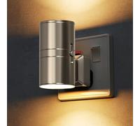 LOHAS-LED Night Light, Modern Night Light Plug in Wall, Dusk to Dawn Sensor, Adjustable Brightness 0-100LM, 3000K Warm White, LED Nightlight for Hallway, Bedroom, Stair, Silver Shade, 1 Pack
