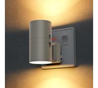 LOHAS-LED Night Light, Modern Night Light Plug in Wall, Dusk to Dawn Sensor, Adjustable Brightness 0-100LM, 3000K Warm White, LED Nightlight for Hallway, Bedroom, Stair, Gray Shade, 1 Pack