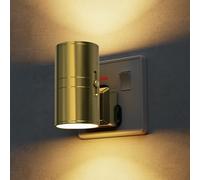 LOHAS-LED Night Light, Modern Night Light Plug in Wall, Dusk to Dawn Sensor, Adjustable Brightness 0-100LM, 3000K Warm White, LED Nightlight for Hallway, Bedroom, Stair, Gold Shade, 1 Pack