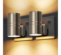 LOHAS-LED Night Light, Modern Night Light Plug in Wall, Dusk to Dawn Sensor, Adjustable Brightness 0-100LM, 3000K Warm White, LED Nightlight for Hallway, Bedroom, Stair, Silver Shade, 2 Pack