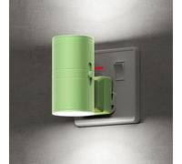 LOHAS-LED Night Light, Modern Night Light with Dusk to Dawn Sensor, Adjustable Brightness 0-100LM, Cool White 6000K, Dimmable Nightlight for Hallway Bathroom, Green Shade, 1 Pack