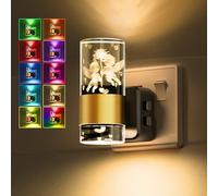 LOHAS-LED Night Light, Modern Plug in Night Light with Dusk to Dawn Sensor, RGB Colour Changing & Warm White, 3 Brightness Levels, Acrylic 3D-Cupid Plug in Nightlight for Bedroom, Hallway, Stair