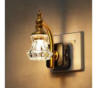 LOHAS-LED Night Light, Night Lights Plug in Wall, Glass Flower LED Nightlight, 0-100 LM Dimmable Nightlights with Dusk to Dawn Sensor, 1W Vintage Plug in Light for Bedroom Hallway Gift Decor, 1 Pack