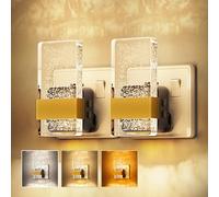 LOHAS-LED Night Light, Plug in Night Light with Dusk-to-Dawn Sensor, 10%/50%/100% LM Dimmable, Amber/ 3000K/5000K, Modern Nightlight Plug in Wall for Hallway, Bathroom, Stairway, 2 Pack