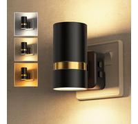 LOHAS-LED Night Light, Plug-in Night Light with Dusk to Dawn Sensor, 3CCT Adjustable Color Temperature(Amber/3000K/5000K), 5 Brightness Levels, 180° Rotatable Plug, Nightlight for Bedroom, 1 Pack