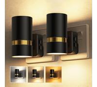 LOHAS-LED Night Light, Plug-in Night Light with Dusk to Dawn Sensor, Adjustable Color Temperature(Amber/3000K/5000K), 5 Brightness Levels, 180° Rotatable Plug, Nightlight for Bedroom, 2 Pack