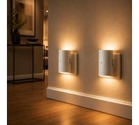LOHAS-LED Night Light Plug in Wall, Dusk to Dawn Sensor, 2 Pack | 1W Dimmable LED Nightlights, 0-100LM Slide Dimmer, 3000K Warm White, White Half-Round Design for Bedroom, Hallway and Stairs
