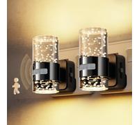 LOHAS-LED Night Light with Motion Sensor, Night Light Plug in Wall, ON/Off/AUTO Modes, 3000K Warm White, 0-100LM Dimmable, Modern Acrylic Plug in Nightlight for Hallway Kitchen Bedroom, 2 Pack