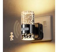 LOHAS-LED Night Light with Motion Sensor, Night Light Plug in Wall, ON/Off/AUTO Modes, 3000K Warm White, 0-100LM Dimmable, Modern Acrylic Plug in Nightlight for Hallway Kitchen Bedroom