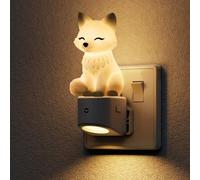 LOHAS-LED Plug in Night Light, 3D White Fox Night Light Plug in Wall