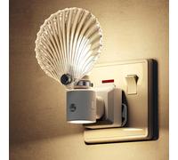 LOHAS-LED Plug in Night Light, Shell Night Light with Dusk to Dawn Sensor, 3000K Warm White, 350° Rotatable, Dimmable Night Lights for Hallway, Bedroom, Toddler, Bathroom, Nursery