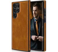 LOHASIC Designed for Galaxy S23 Ultra Case, Business Leather Protective Bumper Cover Elegant Women Men Phone Cases Compatible with Samsung Galaxy S23 Ultra 6.8" 2023 - Saddle Brown