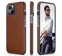 LOHASIC for iPhone 13 Case Leather - Slim Thin Soft Chrome Edge Business Cover, Minimalist Classic i Phone 13 Case for Men, Designer Aesthetic Look - Brown
