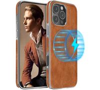 LOHASIC for iPhone 16 Pro Max Leather Case Compatible with MagSafe, Slim Luxury PU Soft Non-Slip Grip Shockproof Bumper Full Body Protective Cover Phone Case for iPhone 16 Pro Max 6.9" (2024) - Brown