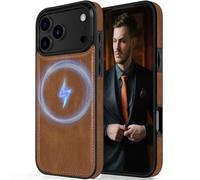 LOHASIC for iPhone 17 Pro Max Case, Compatible with MagSafe Premium PU Leather Strong Magnetic Classic Style Soft Back Cover Protective Cases 6.9 inch 2025, Brown