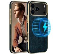 LOHASIC Magnetic for iPhone 17 Pro Max Case, Compatible with MagSafe, Modern Aesthetic Leather Design, Non-Slip Grip Protective Cover Phone Case for i Phone17 Pro Max 6.9" 2025 - Petrol Blue