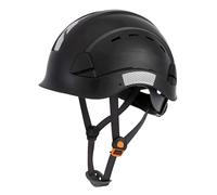 LOHASTAR Hard Hats Construction Safety Helmet Adjustable Men Worker CE Hardhat Black Hard Hat with Chin Strap Industrial Construction Helmet(UK-A6 Black)