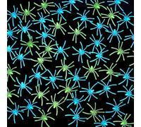 lohey 100 Pcs Glow in the Dark Plastic Spiders - 4.5cm Realistic Long-Legged Halloween Spiders Decorations for Party, Prank, Cobweb Decoration, Haunted House & Horror Theme Events