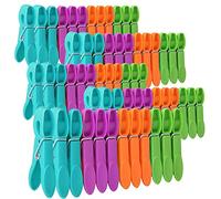 lohey 60 Pack Clothes Pegs for Washing Line, Non Slip Washing Pegs Strong with Durable Spring, 4 Colors Plastic Laundry Pegs for Home Garden Indoor & Outdoor