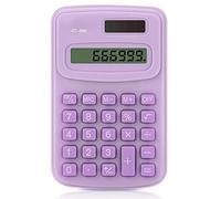 lohey Pocket Calculator, 8-Digit Basic Calculators Desktop Solar Battery Mini Desk Calculator for Office, Home, School, Purple