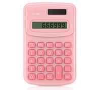 lohey Pocket Calculator, 8-Digit Basic Calculators Desktop Solar Battery Mini Desk Calculator for Office, Home, School, Pink